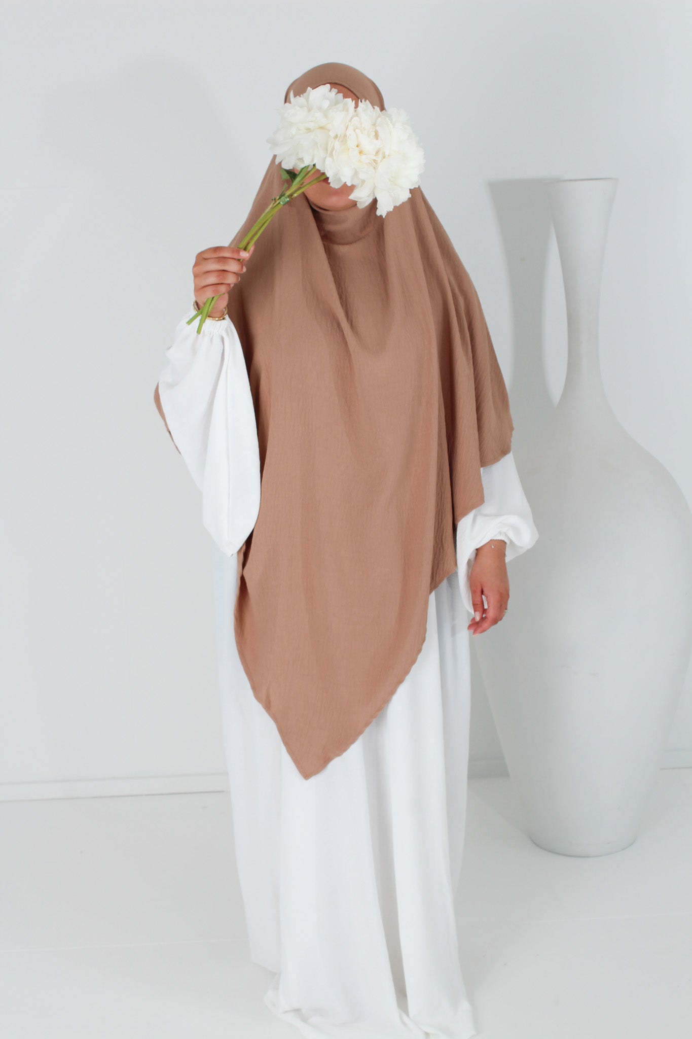 2 Lagiger Khimar - Dunkel Beige