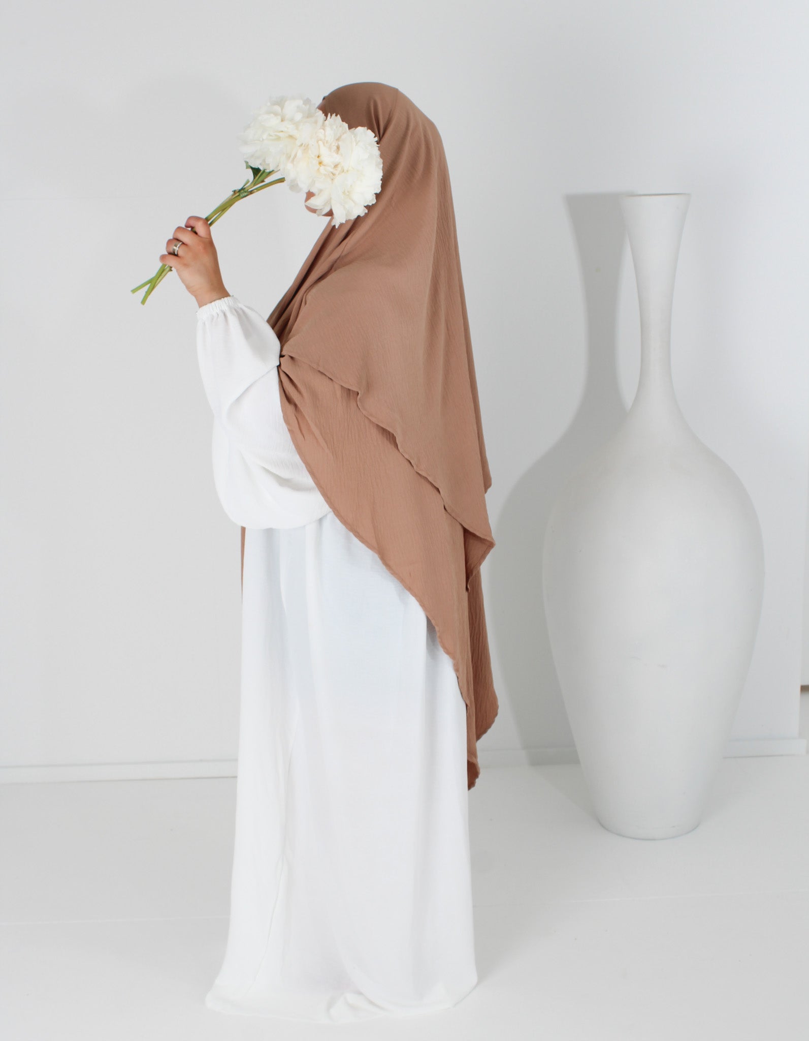 2 Lagiger Khimar - Dunkel Beige